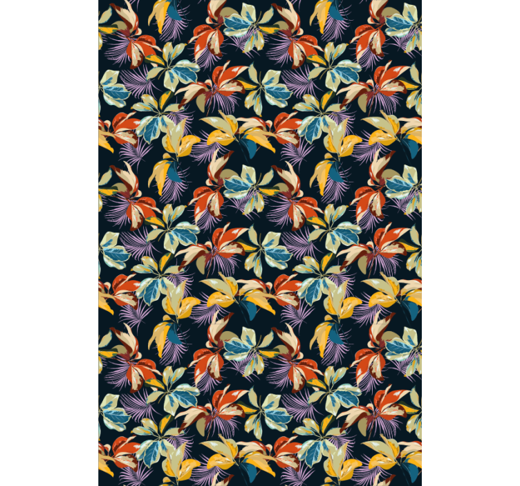 Papier peint fleurs design floral lys tigré - TenStickers