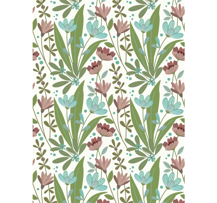 Papier peint fleurs style floral "granny chic" - TenStickers