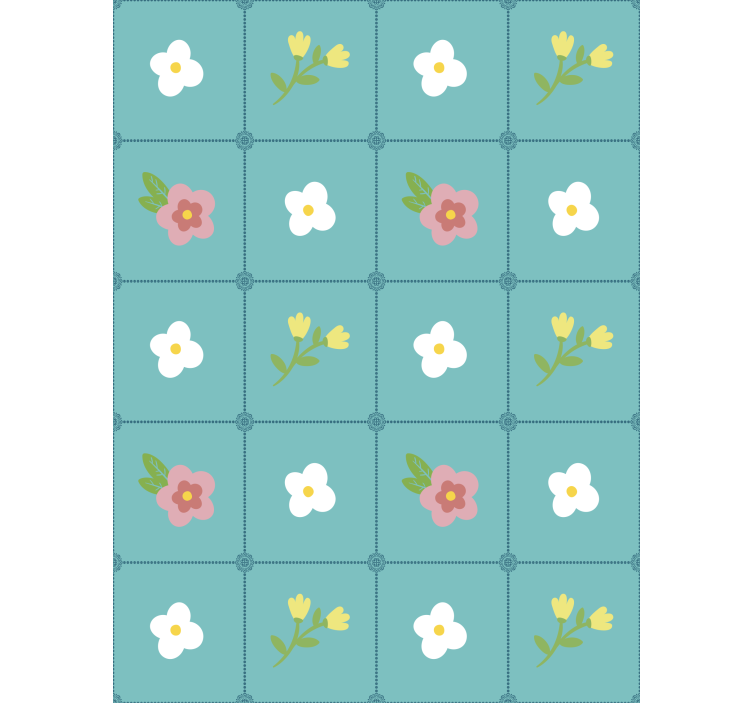 Papier peint fleurs style "granny chic" - TenStickers