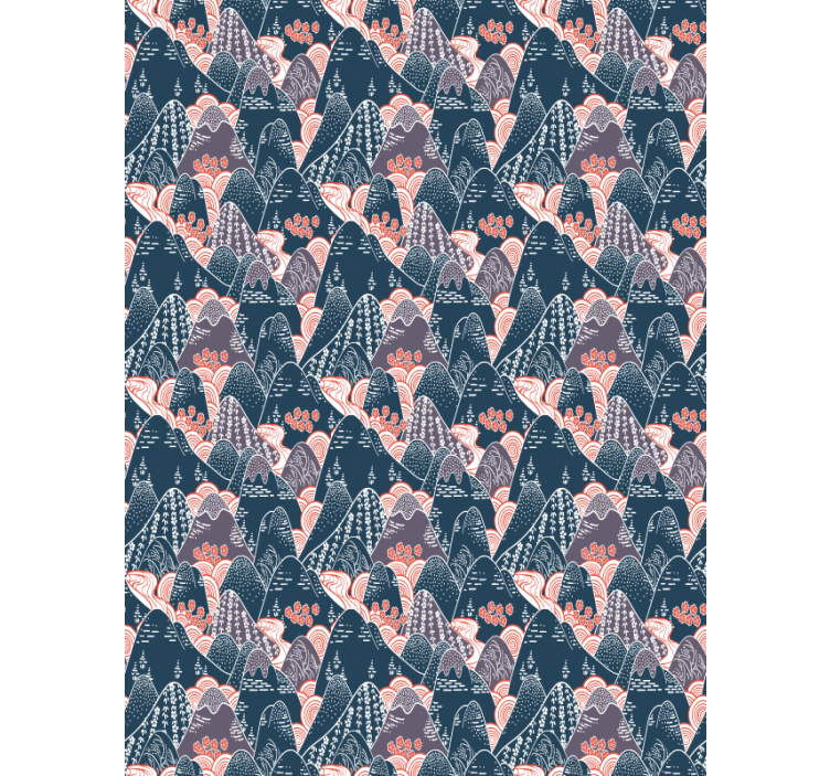 Papier peint chambre adulte design japonais multicolore - TenStickers