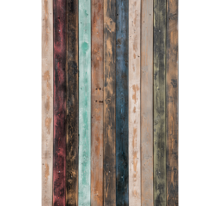 Papier peint chambre adulte planches en bois colorées - TenStickers