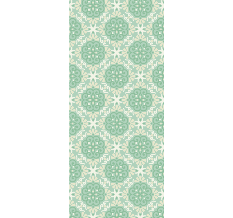 Papier peint chambre motif floral vert nordique - TenStickers