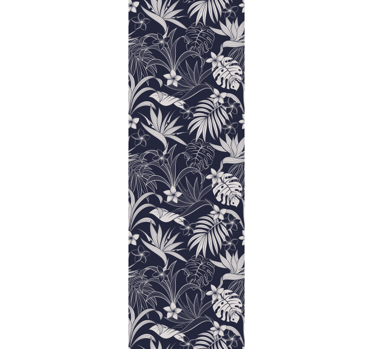 Papier peint chambre motif tropical gris hamptons - TenStickers