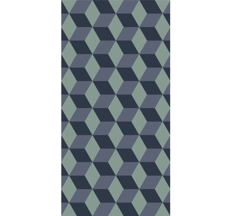 Papier peint chambre motif cubes rétro bleu - TenStickers