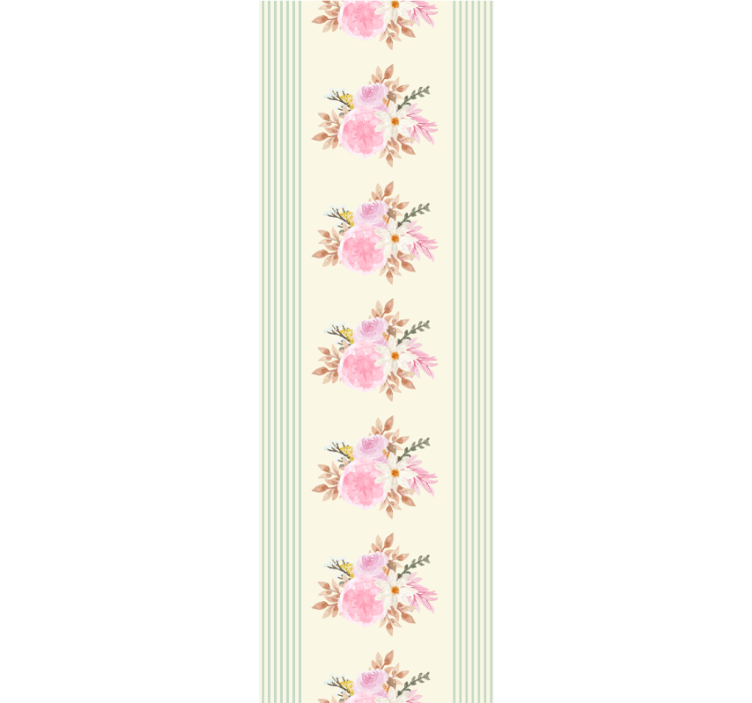 Papier peint chambre motif floral rayé provincial - TenStickers