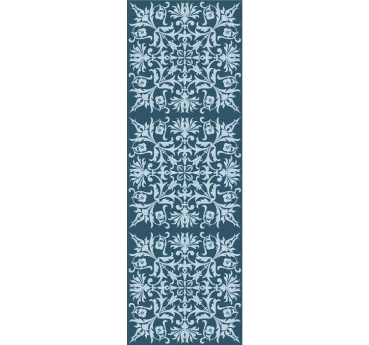 Papier peint chambre motif floral bleu provincial - TenStickers