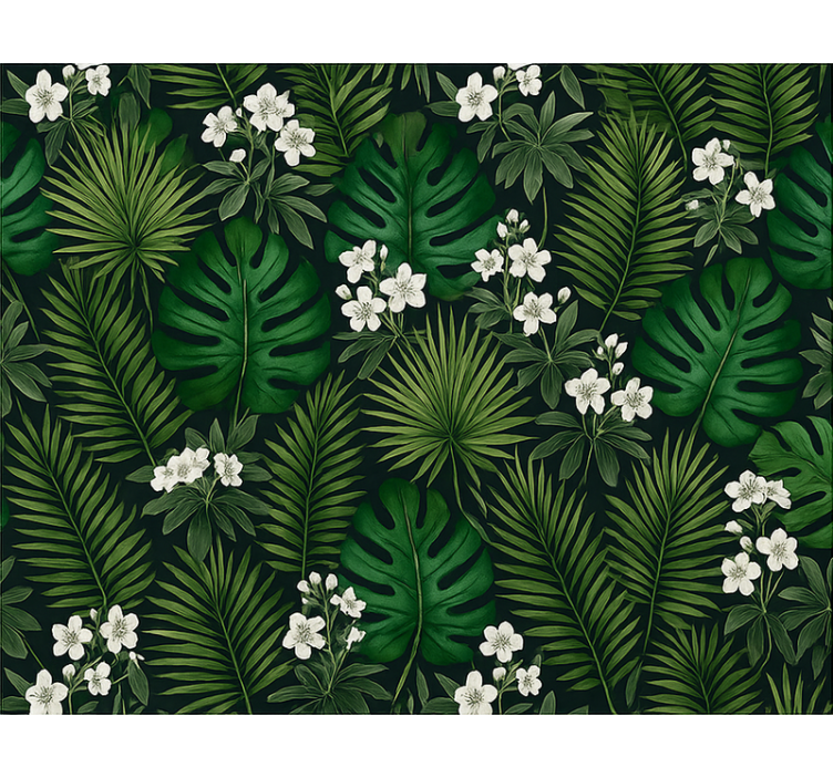 Papier peint chambre nature exotique verte - TenStickers
