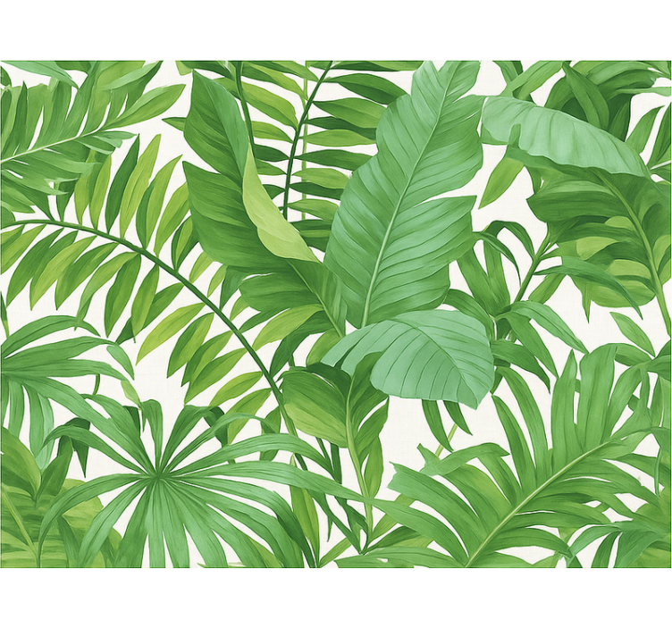 Papier peint chambre motif feuilles tropicales - TenStickers