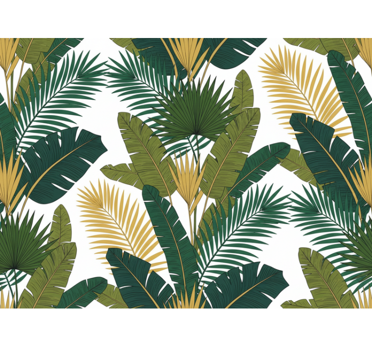 Papier peint salon feuilles de palmier luxe - TenStickers