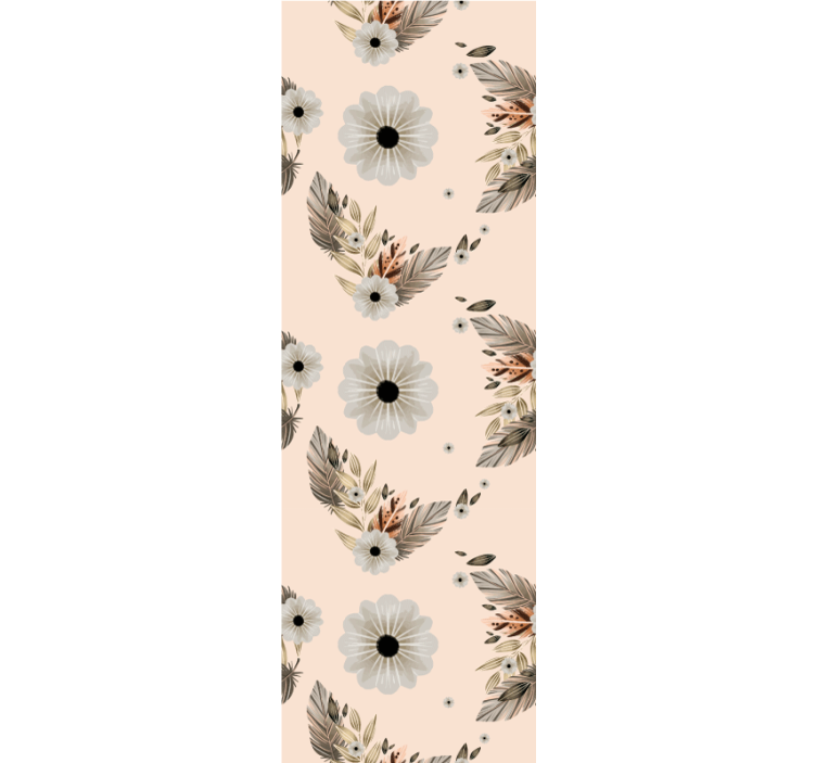 Papier peint chambre motifs fleurs pastel rose et noir - TenStickers