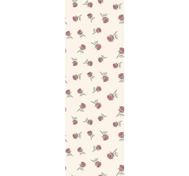 Papier peint chambre motif rose vintage romantique - TenStickers