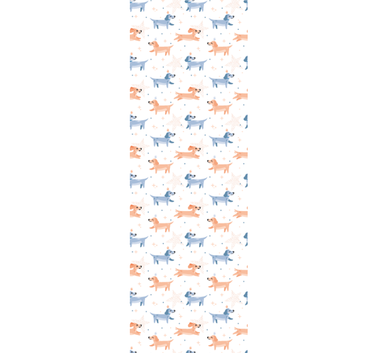 Papier peint chambre chiens mignons avec couronne - TenStickers