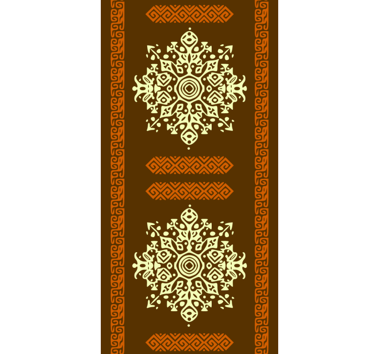 Papier peint chambre motif abstrait africain brun jaune - TenStickers