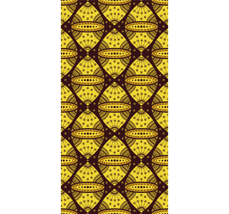 Papier peint chambre art abstrait africain jaune - TenStickers