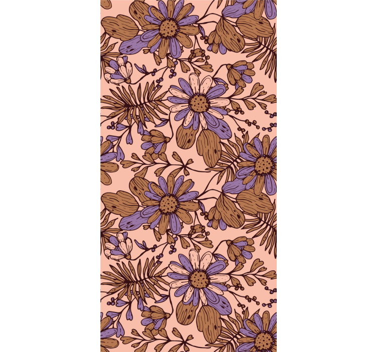 Papier peint chambre design fleurs brunes africaines - TenStickers