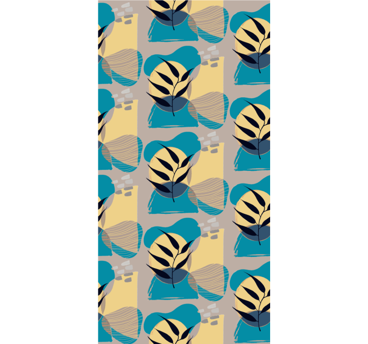 Papier peint chambre motif abstrait bleu africain - TenStickers
