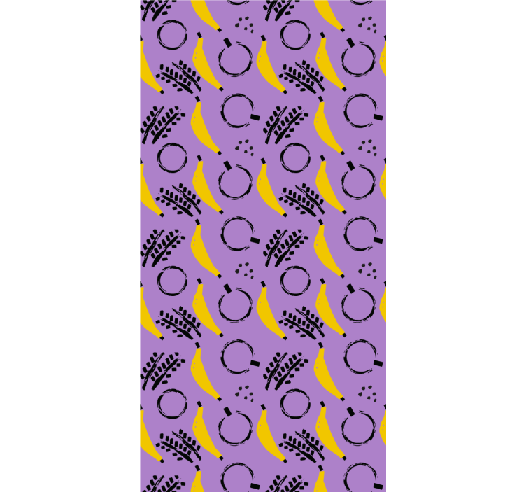 Papier peint chambre design banane violette africaine - TenStickers