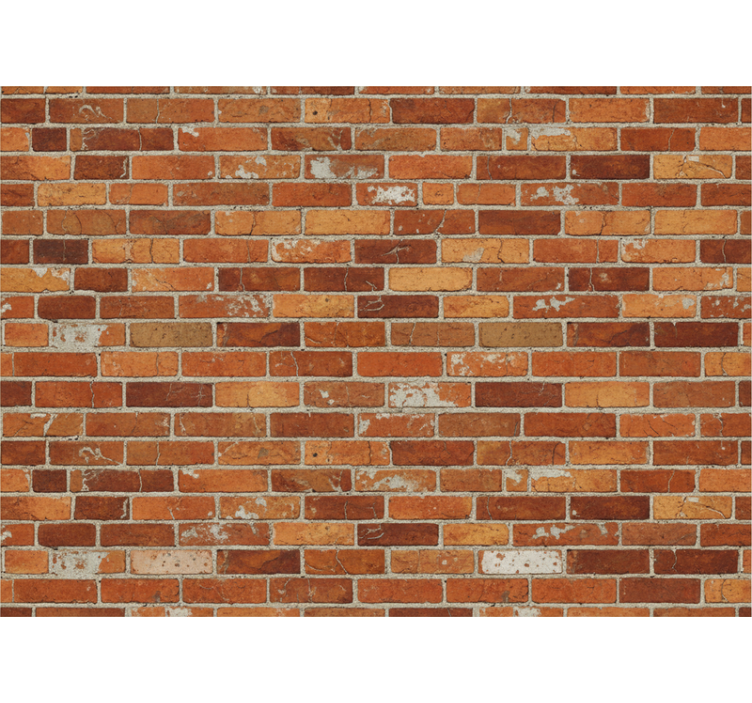 Papier peint industriel design brique orange - TenStickers