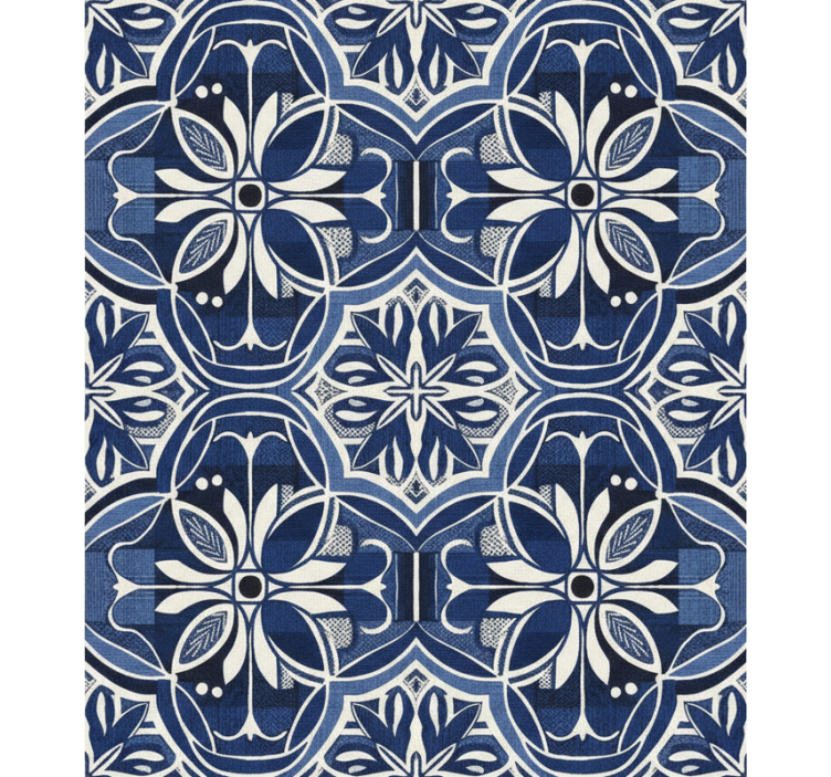 Papier peint bleu foncé motif tissus marine - TenStickers