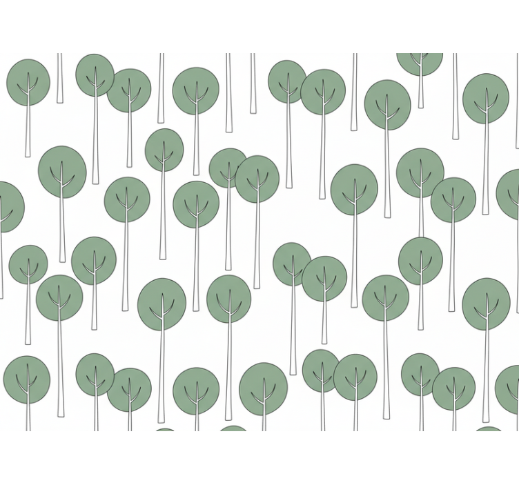 Papier peint floral motif d'arbre minimaliste - TenStickers