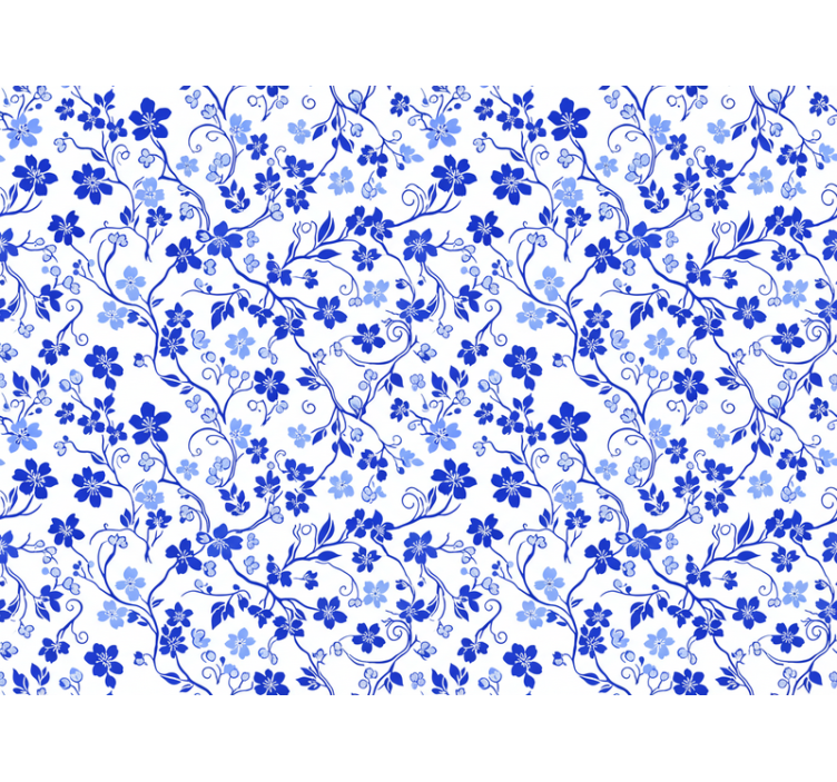 Papier peint floral fleurs de cerisier bleues - TenStickers