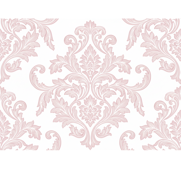 Papier peint baroque damassé rose pâle - TenStickers