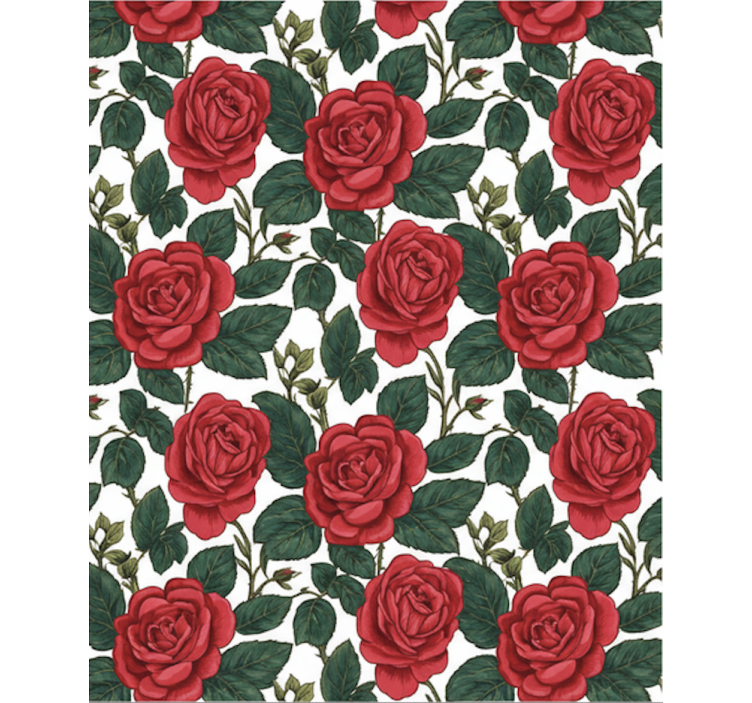Papier peint floral roses rouges optiques - TenStickers