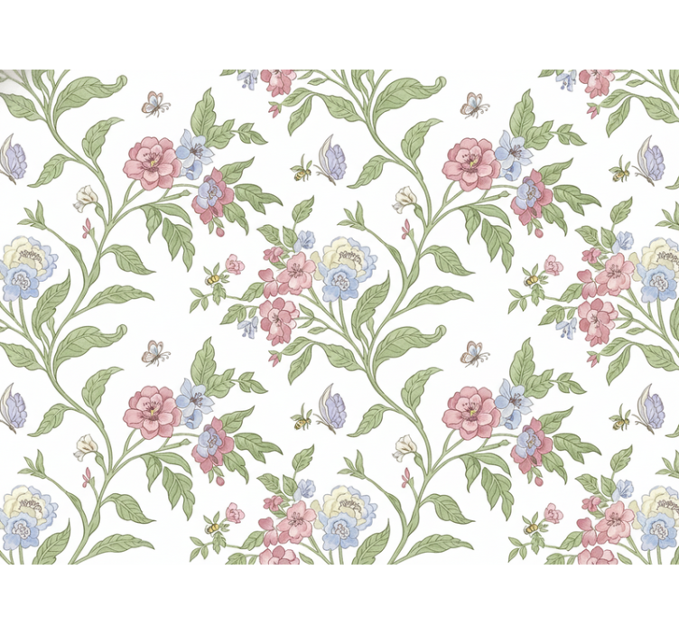 Papier peint floral maison de campagne lumineuse - TenStickers