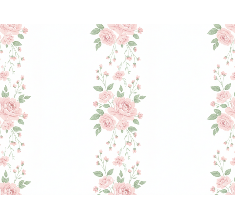 Papier peint floral design floral rose clair - TenStickers