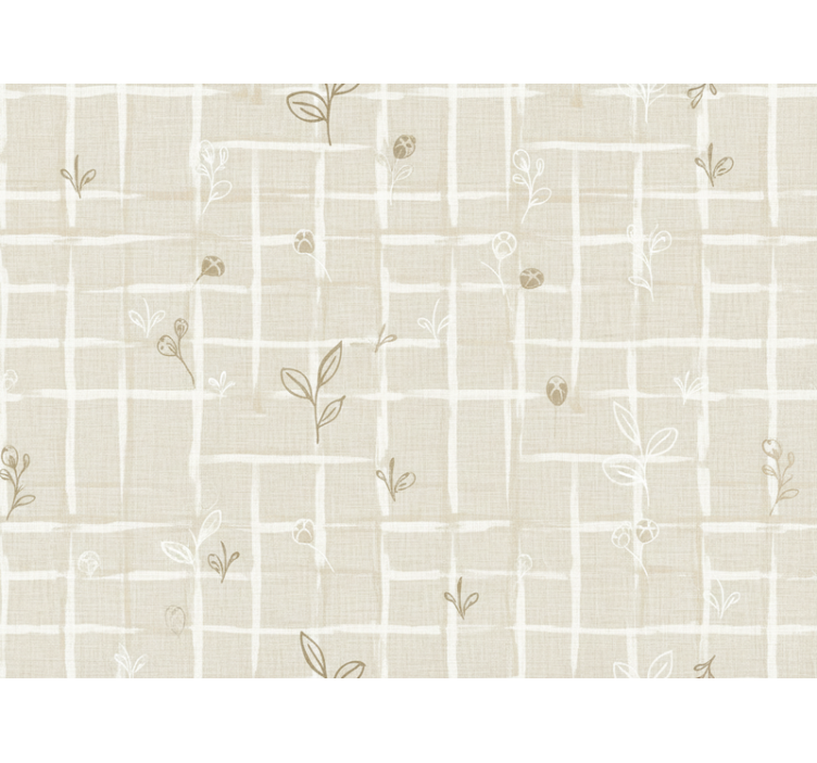 Papier peint beige couleur crème effet lin - TenStickers