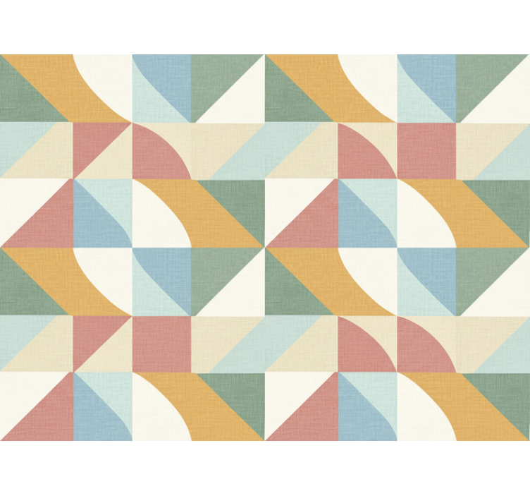 Papier peint rustique formes géométriques pastel - TenStickers