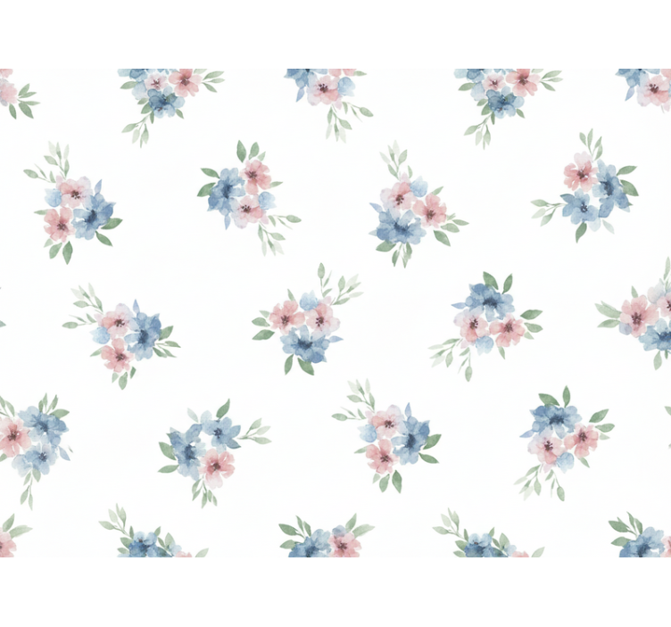 Papier peint floral fleurs petites en aquarelle - TenStickers