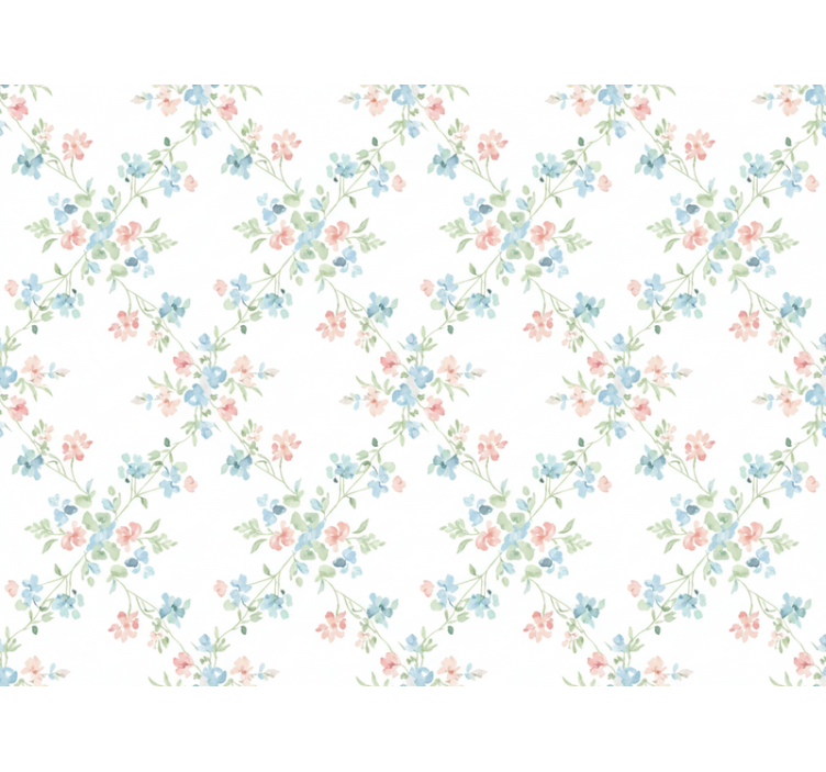 Papier peint floral petites fleurs en aquarelle pâle - TenStickers