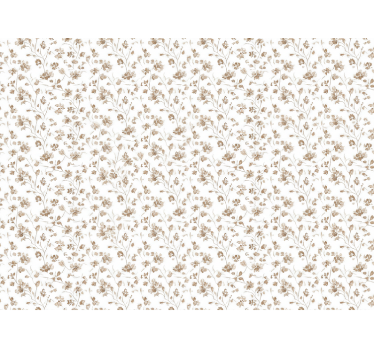 Papier peint floral petites fleurs aquarelle marron - TenStickers