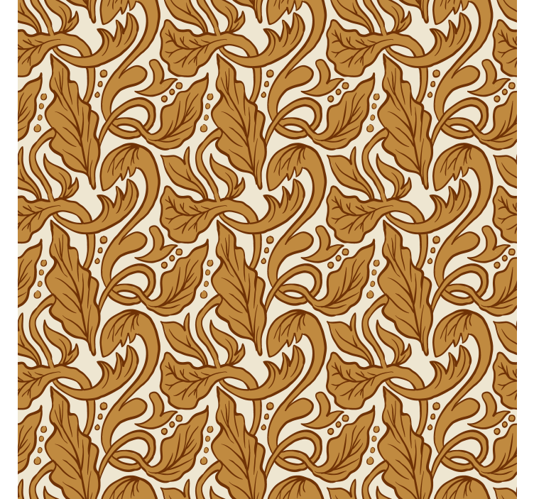Papier peint baroque motif feuilles classiques - TenStickers
