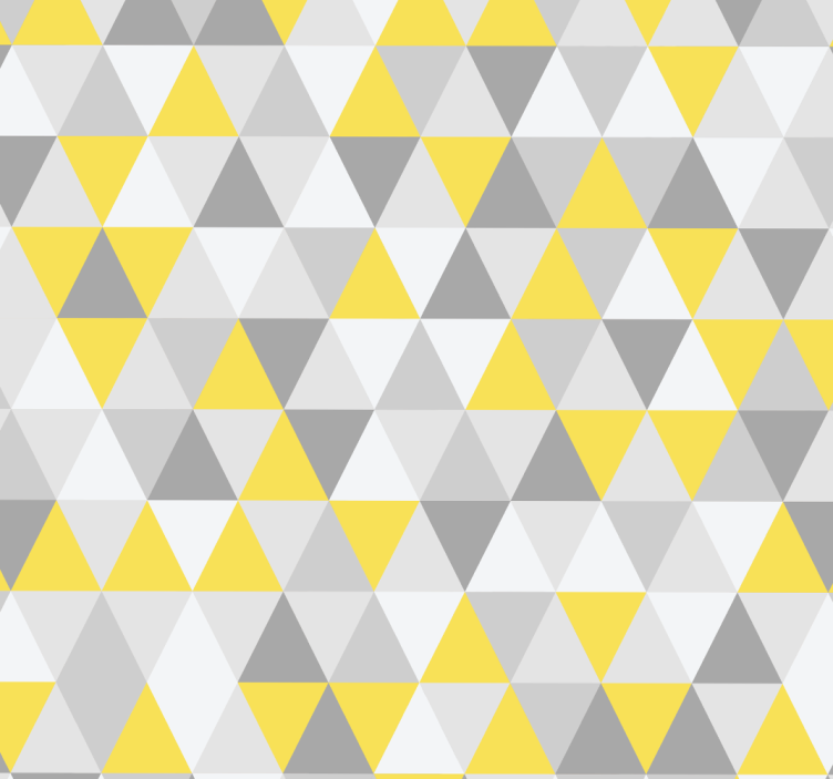 Papier peint salon triangles jaunes et gris - TenStickers