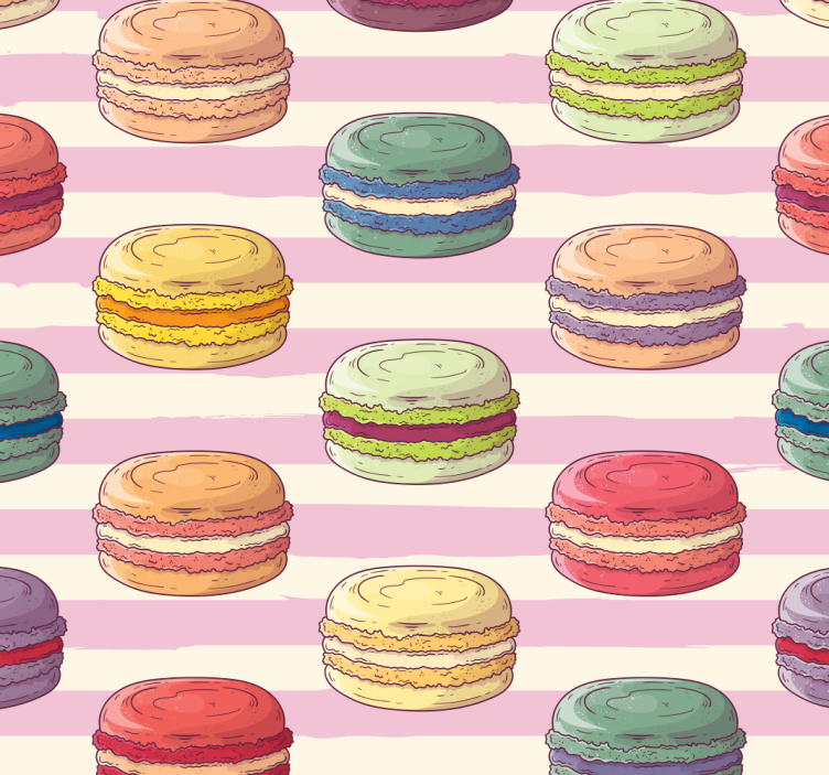 Papier peint cuisine motif de macarons colorés - TenStickers