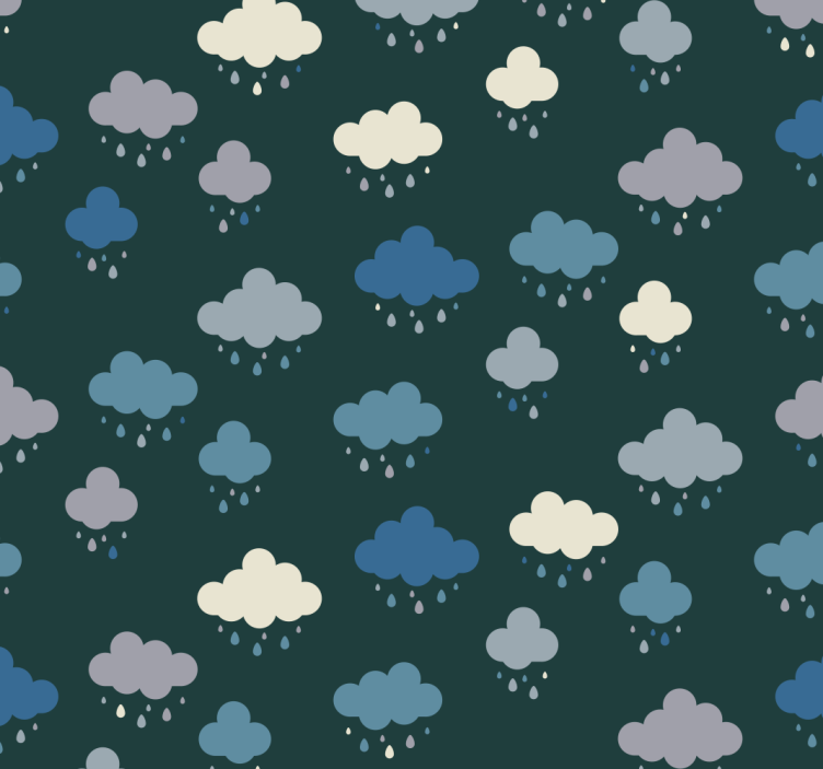 Papier peint pépinière de nuages pluvieux - TenStickers