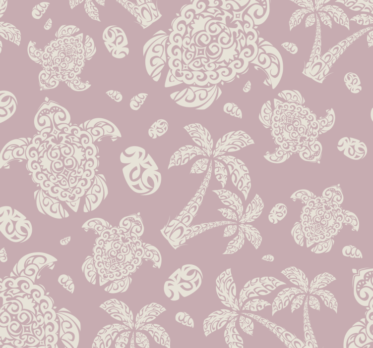 Papier peint animaux tortues et palmiers - TenStickers