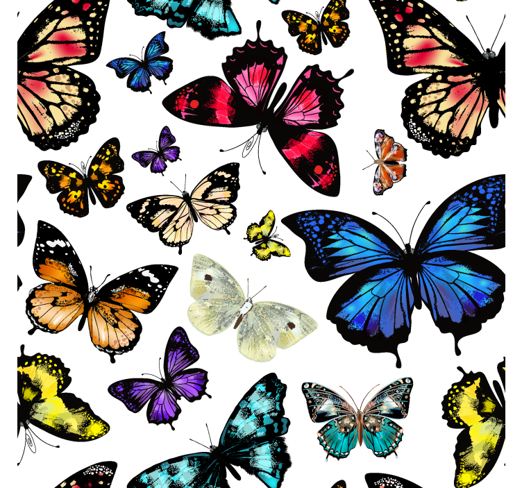 Papier peint papillon motif volant coloré - TenStickers