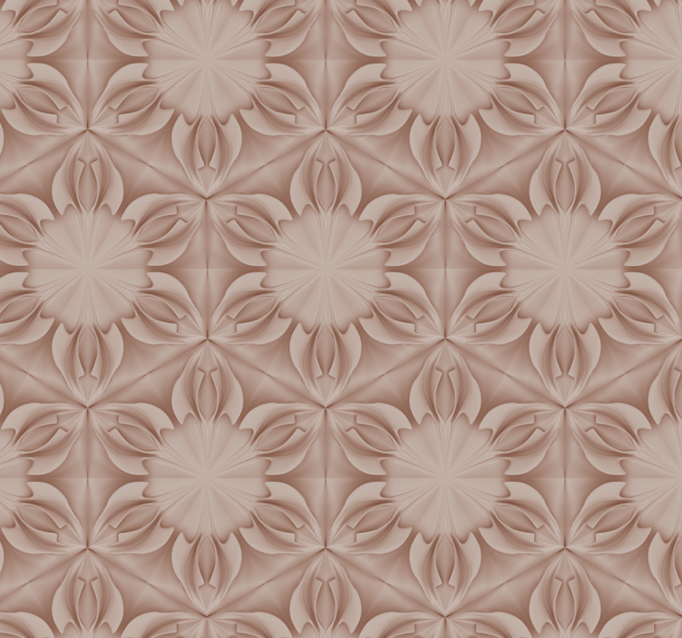 Papier peint beige fleuri motifs sur pierre - TenStickers