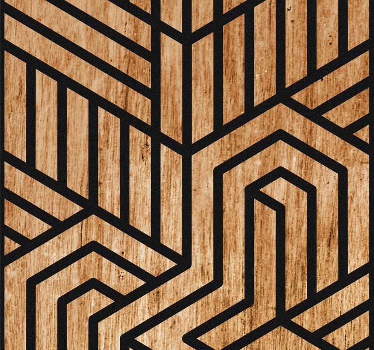 Papier peint géometrique labyrinthe géométrique - TenStickers
