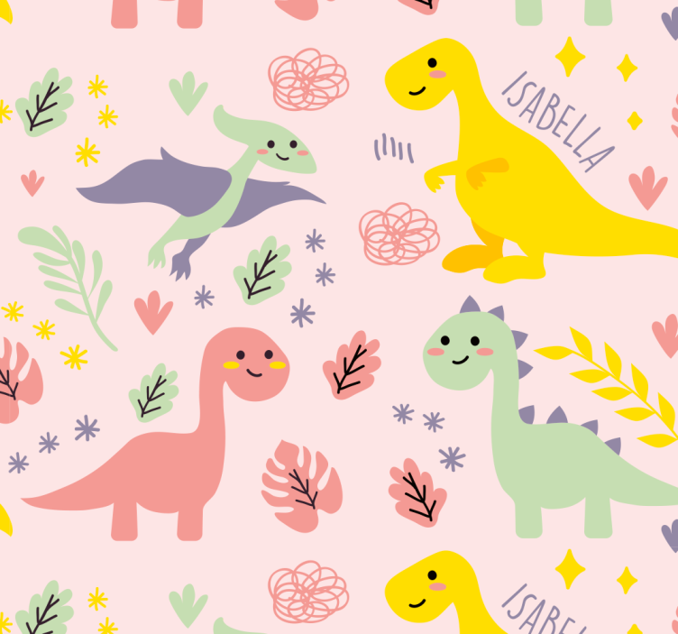 Papier peint chambre bébé thème ludique des dinosaures - TenStickers