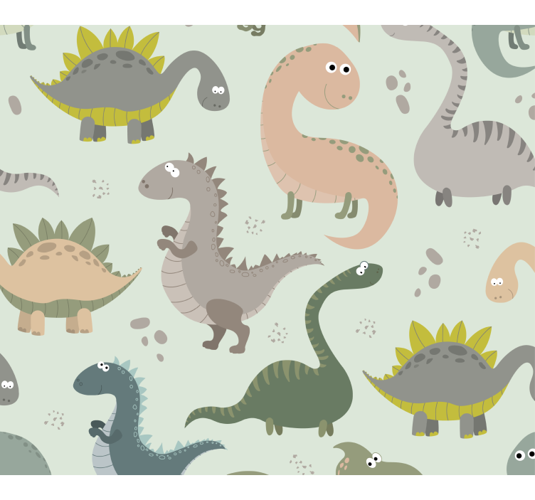 Papier peint dinosaures illustrations ludiques - TenStickers