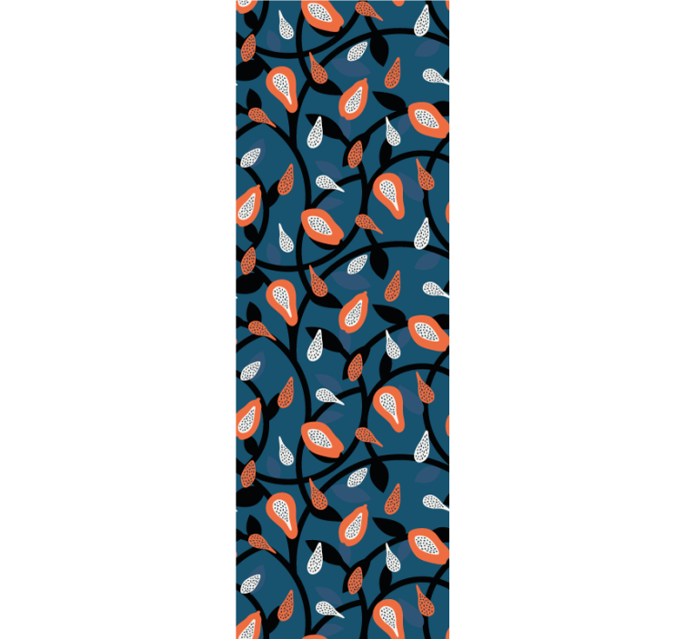 Papier peint moderne Papaye et plantes - TenStickers