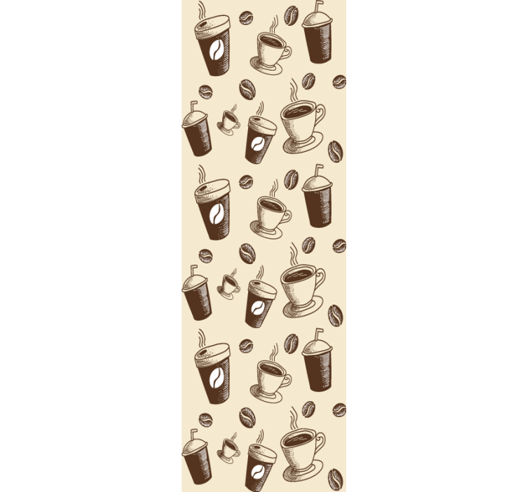 Papier peint moderne Tasses de grains de café - TenStickers