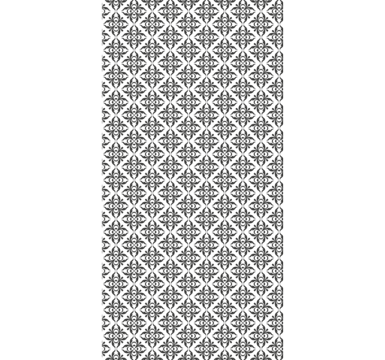 Papier peint bureau élégant motif floral noir - TenStickers