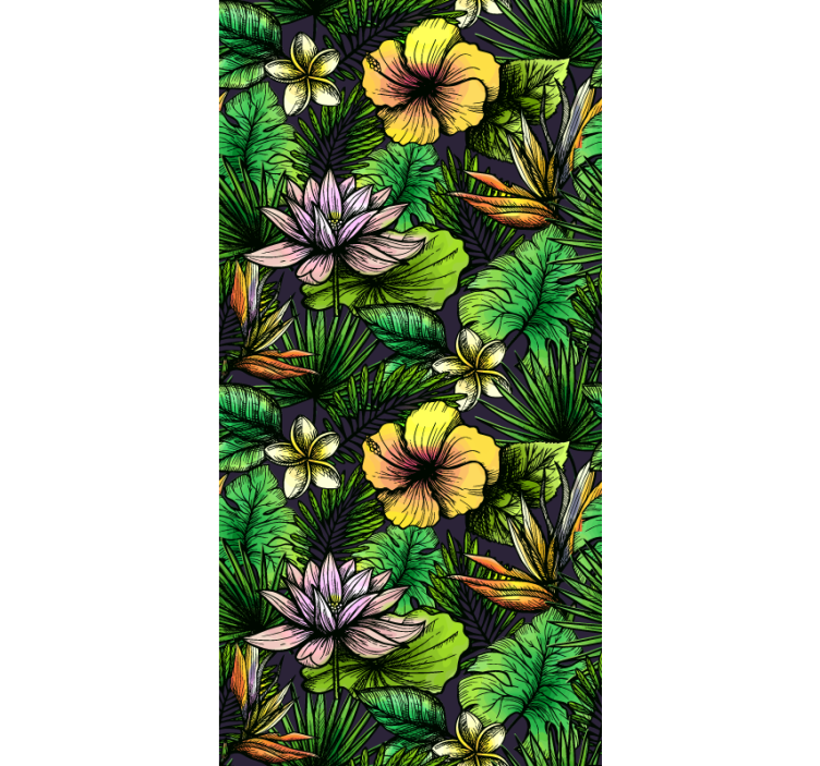 Papier peint nature floraison tropicale - TenStickers
