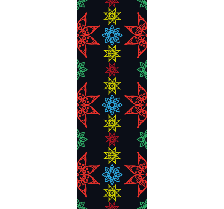 Papier peint fleuri Couleurs florales de mandala - TenStickers