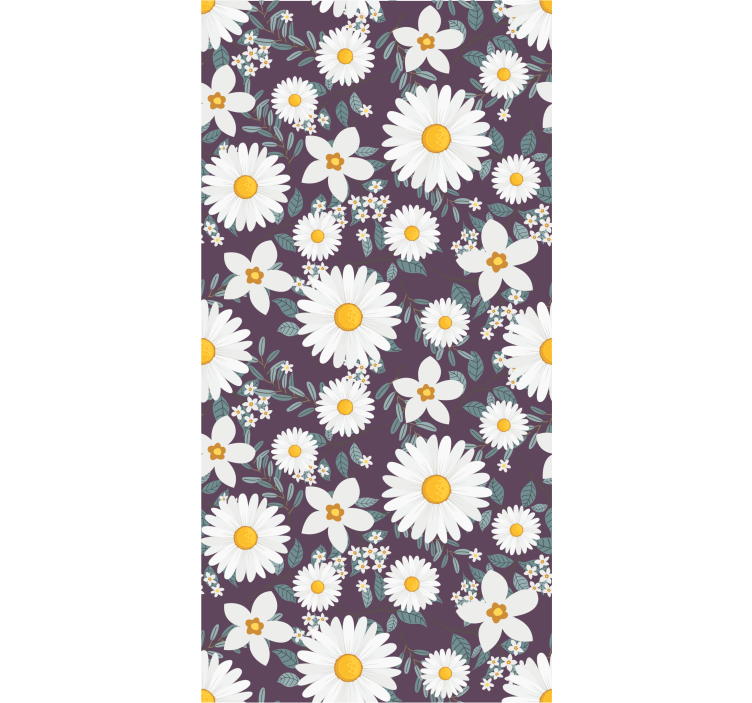 Papier peint floral motif floral marguerite - TenStickers